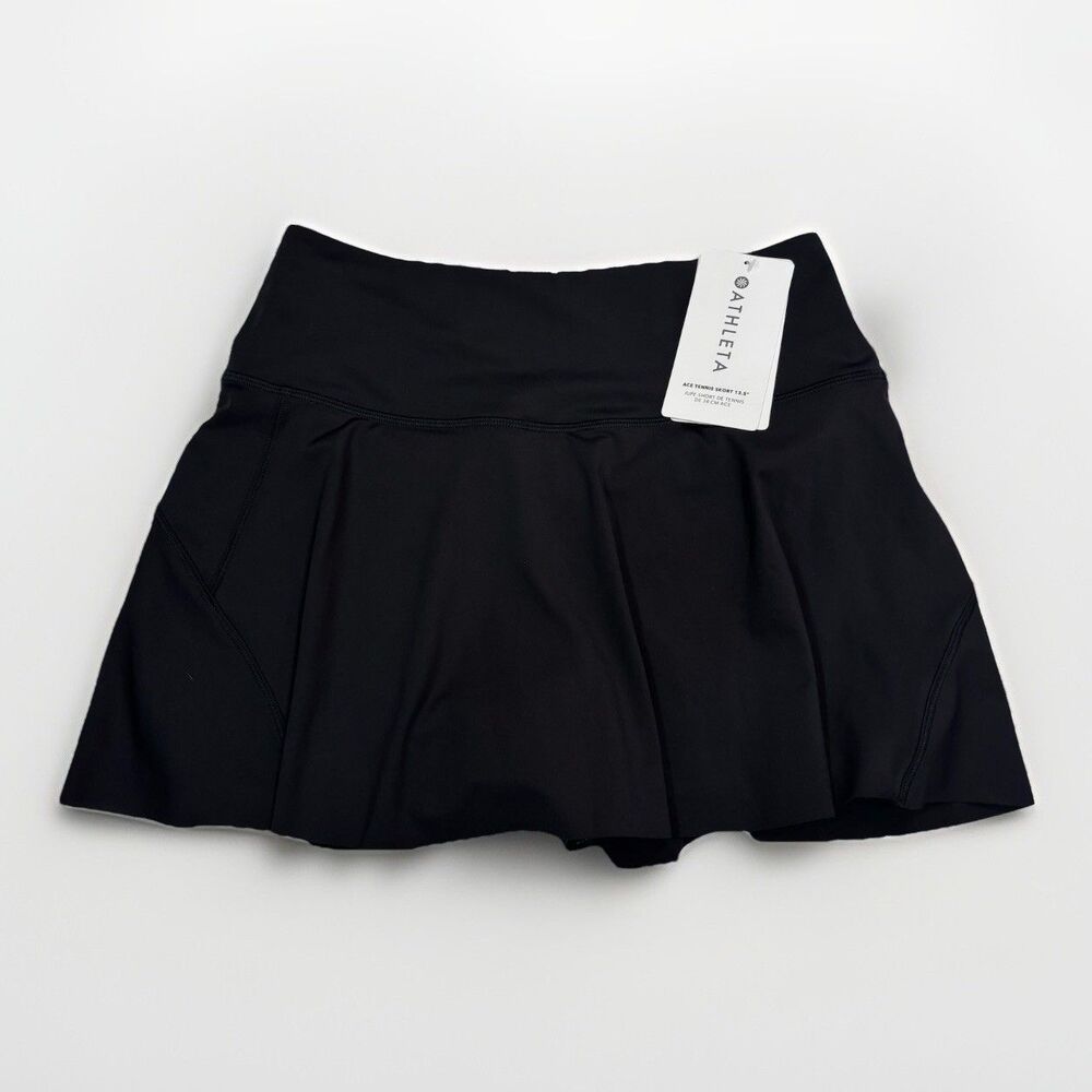 Athleta Skirt Womens Size Small Petite Ace Tennis Skort 13.5” Black NWT